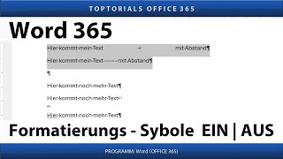 Formatierungs  Symbole  Nicht druckbare Zeichen einblenden  ausblenden  Word 365 Tutorial [upl. by Ferdy]