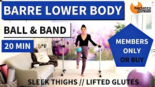 TRAILER FOR 20 MIN ADVANCED BARRE LOWER BODY WORKOUT with BAND amp SMALL BALL  MEMBERS WORKOUT [upl. by Gnak]