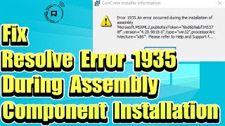 Fix Error 1935 During Assembly Component Installation Easy Tutorial [upl. by Glennis364]