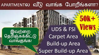 Undivided Share UDS Carpet area  Builtup area Super builtup area  FIS  RERA Know the terms [upl. by Theodora]