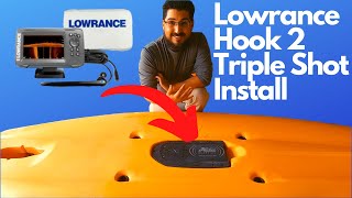 Lowrance Hook 2 Triple Shot Fishfinder Install  Hobie Kayak  Hobie Guardian [upl. by Ennovi]