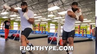 TYRON WOODLEY NEW JAKE PAUL TRAINING THROWING FAST amp HARDENED “KO WRAP” HANDS FOR SHOWDOWN [upl. by Eilsehc]