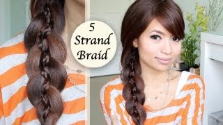 Unique 5 Strand Braid Braid in Braid Hairstyle Hair Tutorial [upl. by Hachman]