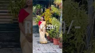 Kerala saree വെറും ₹ 259 Flipkart Haul  Onam Collections  Nice Vlog With GREESHMA onam shorts [upl. by Wiedmann]