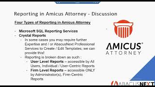 Amicus Attorney Reporting 101 [upl. by Einwahr]