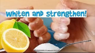 WHITEN AND STRENGTHEN YOUR NAILS WITH BAKING SODA AND LEMON JUICE [upl. by Ashia]