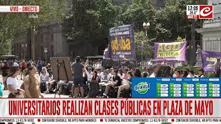 Universitarios realizan clases públicas en la Plaza de Mayo [upl. by Brufsky]