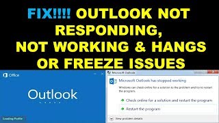 FIX Outlook Not opening Responding Stopped working Outlook 2010 201320162019 [upl. by Onitram968]