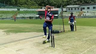 Lalit Sing Bhandari bowling  Slow Motion [upl. by Ecnarrot]