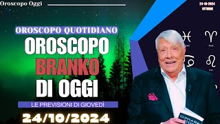 Oroscopo Branko 24 Ottobre 2024 Novità Astrologiche per il Tuo Segno [upl. by Llennoj]