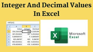 Integer And Decimal Values In Excel [upl. by Herahab491]