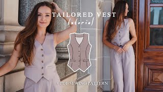 making a tailored vest  quotVIOLETquot vest sewing tutorial  PDF pattern [upl. by Banerjee]