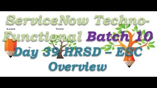 Batch 10  Day 39  HRSD  Human Resource Service Delivery   ESC Employee Service Center [upl. by Valeda]