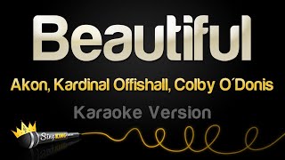 Akon Kardinal Offishall Colby ODonis  Beautiful Karaoke Version [upl. by Sevart]