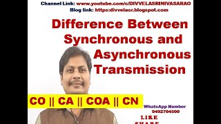 Difference between Synchronous and Asynchronous transmission  Synchronous Vs Asynchronous  CA  CN [upl. by Selby763]