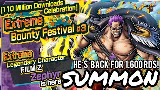 EX ZEPHYR IS BACK for the 1st Time 110 Million Downloads 3 SUMMON in One Piece Bounty Rush OPBR [upl. by Halyhs]