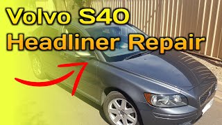 Volvo s40 Sagging Headliner amp Sunroof Repair  HOW TO Fix a Roof Liner  Fabric Falling Down [upl. by Durante]