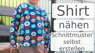 Kinder Shirt nähen DIY Schnitterstellung mit Annas Nähschule  Schritt für Schritt auch für Anfänger [upl. by Adelaida]