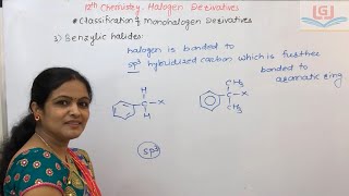 HALOGEN DERIVATIVES Lecture  4 Classification of monohalogen compounds [upl. by Nnyledam]