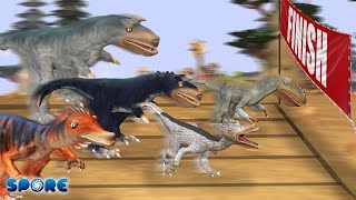 Tyrannosauridae vs Spinosauridae Race 1  Tyrannosauridae vs Spinosauridae S1  SPORE [upl. by Yanat474]