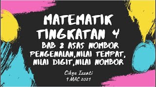 MATEMATIK TINGKATAN 4  BAB 2 ASAS NOMBOR  PENGENALAN [upl. by Landa469]