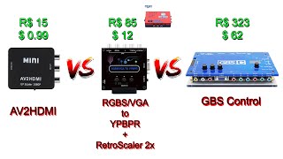 AV2HDMI vs RGBSVGA to YPBPR  RetroScaler 2x vs GBS Control  PS1 Comparison [upl. by Ahmar368]