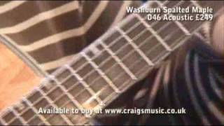 Washburn Spalted Maple D46 Acoustic £249wmv [upl. by Garrott66]