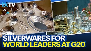 G20 Summit World Leaders To Be Served Meals On Silver GoldPlated Tableware [upl. by Navad]