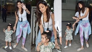 Shilpa Shetty Kundra Along with Daughter Samisha Shetty Kundra Spotted in Bandra 😍🔥💕📷 [upl. by Nossaj771]