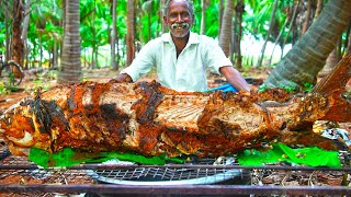 GIANT FISH COOKING INSIDE CLAY  Delicious Mud Fish Recipe  Grandpa Got Huge Fish Eating Challenge [upl. by Liman]