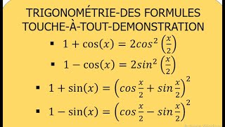 Quelques formules fondamentales de la trigonométrie circulaire et hyperbolique [upl. by Camden551]