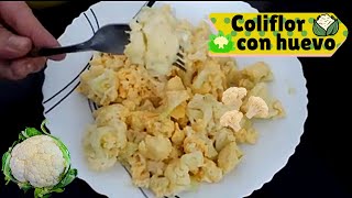 Coliflor con huevo en solo 10 minutos 😋 Recetas de cocina fácil y rápido 🥦 [upl. by Enimsaj31]