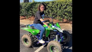 🍀 Wife Testing out New 2021 Pentora Vitacci 125cc ATV BABY YFZ450 [upl. by Maleki]