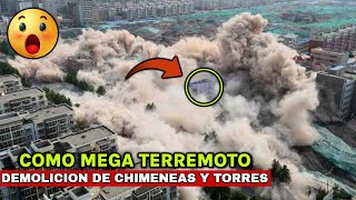 VIDEOS ASOMBROSOS CAPTAN DEMOLICION DE UNAS CHIMENEAS ICÓNICAS Y TORRES DE REFRIGERACIÓN EN CHINA [upl. by Dannica512]