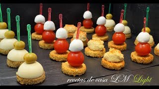 CANAPÉS LIGHT FRIOS RÁPIDOS Y MUY LIGEROS RECETA PARA NAVIDAD [upl. by Anazraf]