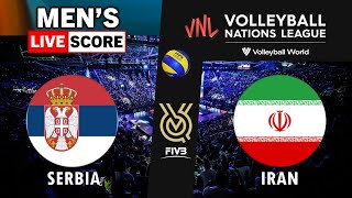 VNL Live  SERBIA vs IRAN  2024 Volleyball Nations League MENs Tournament Live Score [upl. by Allit]