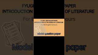 Model question paper for BA English honours [upl. by Eicak]