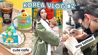 What its like to get a tattoo in Seoul  exploring cool cafes  Korea Vlog 2 [upl. by Lela]