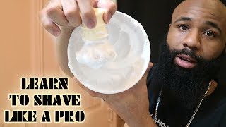 How To Lather Shaving Soap Like A Pro Tips For Shaving A Bald Head  No Cuts or Bumps 🙅🏽‍♂️ [upl. by Benji837]