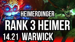 HEIMERDINGER vs WARWICK TOP  Rank 3 Heimer 10 solo kills Legendary  EUW Challenger  1421 [upl. by Panter]