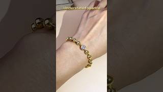 “1carat beaded bracelet with an understated sparkle” 14kgoldjewelry goldjewelry jewelry [upl. by Emmet]