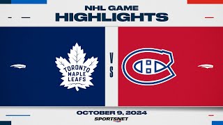 NHL Highlights  Canadiens vs Maple Leafs  October 9 2024 [upl. by Aridni]