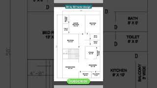 30 by 50 home design  1500 sqft home plan [upl. by Alliuqat]