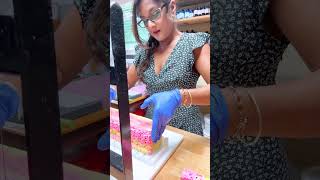 Unmolding and Soap Cutting of my Sparkling Peach Soap smallbusiness soapmaking coldprocesssoap [upl. by Hajan]