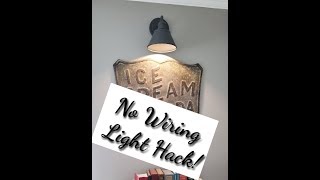 Diy No Wire Sconce Light Hack [upl. by Itnahs]