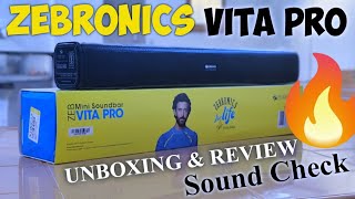 Zebronics ZEB VITA PRO Soundbar Unboxing amp Review  TWS 24 watt bluetooth soundbar  TechTalk [upl. by Esaele]