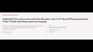 Individual Tree Detection and Classification with UAVBased Photogrammetric Point Clo  RTCLTV [upl. by Euqinna946]