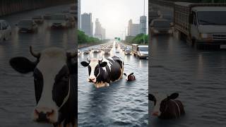 man rescue a drowning cow and calf cow cowcalf cowlover helptheanimals drowning rescueanimals [upl. by Htelimay]