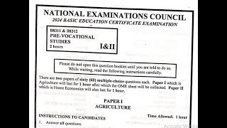 2024 BECE Junior Waec Prevocational Studies Paper 1 Agriculture Questions 1  30 [upl. by Yekim]