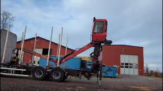 Timber truck Scania R580 Loglift crane [upl. by Mannes555]